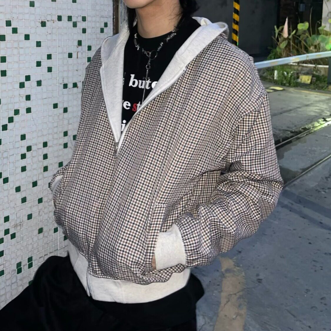 【232休闲宽松】两面穿卫衣夹克情侣款A079-JK118-P61，男装夹克，电商A079