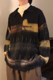 【7】5撞色翻领针织衫男女秋季宽松A079-MY9576-P58，男装针织衫/毛衣，电商A079