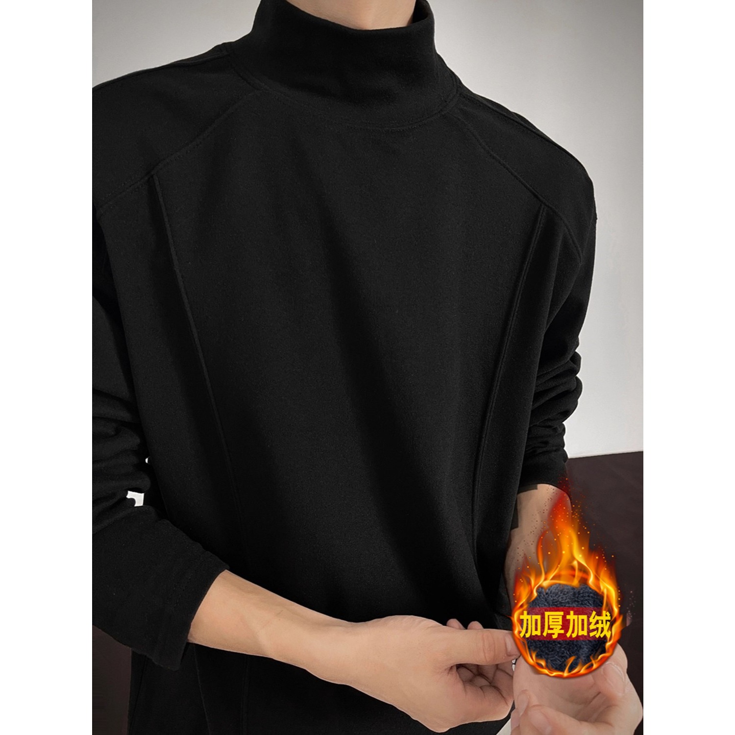 【001】5加绒加厚冬季打底衫A079-T214-P44，男装T恤，电商A079