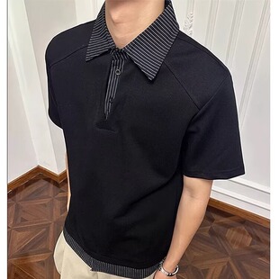 短袖 假两件条纹polo衫 t恤男拼接衬衫 领A079 P33 HT299 003