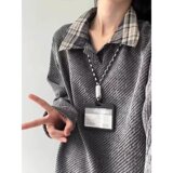 【001】5衬衫领加绒假两件卫衣男新款套头针织A079-3345-P40，男装衬衫，电商A079