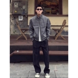 【网3】25灰色立领飞行员夹克男秋季新款A079-JK04-P61，男装夹克，电商A079