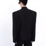 [001]立领黑色西装外套男烫钻花朵重工垫肩西服A079-XZ034-P65，男装西服套装，电商A079