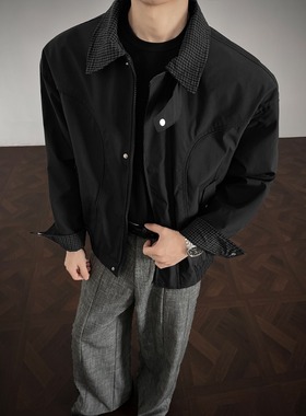 【276】新款翻领夹克男士拼接外套休闲男装A079-A263-P67