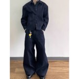 【网75】牛仔裤男春秋阔腿宽松工装裤子A079-N1520-P45，男装牛仔裤，电商A079