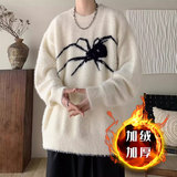 【15】蜘蛛提花加绒毛衣男圆领长袖毛衣针织衫A079-A25加绒7-P63，男装针织衫/毛衣，电商A079