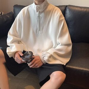 【网59】半拉链卫衣男春秋季华夫格无帽初A079-676-P38图片