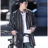 [006]条纹衬衫男士休闲长袖衬衣宽松外套A079-U6642-P35，男装衬衫，电商A079