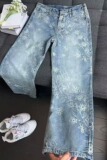 【网62】提花阔腿牛仔裤A079-V8801-P42，男装牛仔裤，电商A079