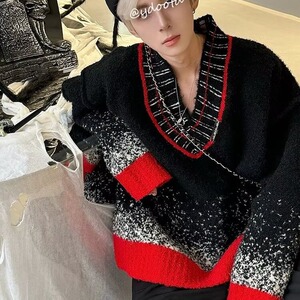 【网126】撞色V领毛衣男A079-V12-P58图片