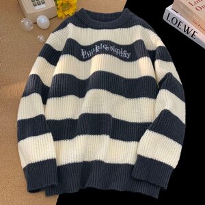 【网86】25毛衣男秋冬季新款撞色拼接A079-Y252-P51图片