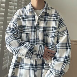 【网图4】格子长袖衬衫男女春秋季A079-7002-P36图片
