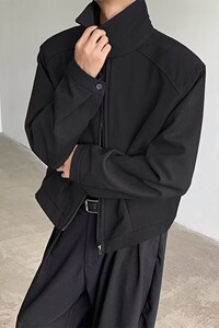 【网95】2025黑色短款夹克外套男春秋款A079-XZ412-P64图片