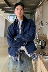 【网28】2水洗撞色翻领机能飞行服夹克男A079-751-P73图片