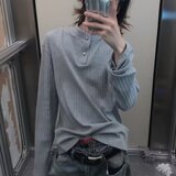 【218】针织弹力白色男款百搭立领长袖打底休A079-T50-P48，男装T恤，电商A079