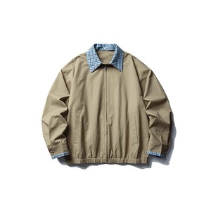 【079】撞色格子拼接假两件外套夹克飞行服外套A079-JK902-P60图片