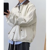 [001]拼接翻领灯芯绒外套复古工装哈灵顿夹克男A079-A129-P74，男装夹克，电商A079