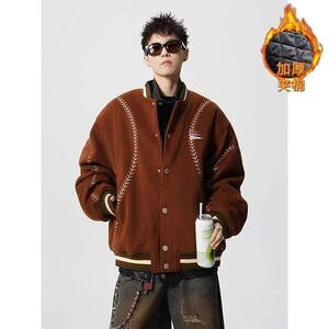 【001】25加绒加厚刺绣棒球服A079-夹克情侣外套A079-M667-P77图片
