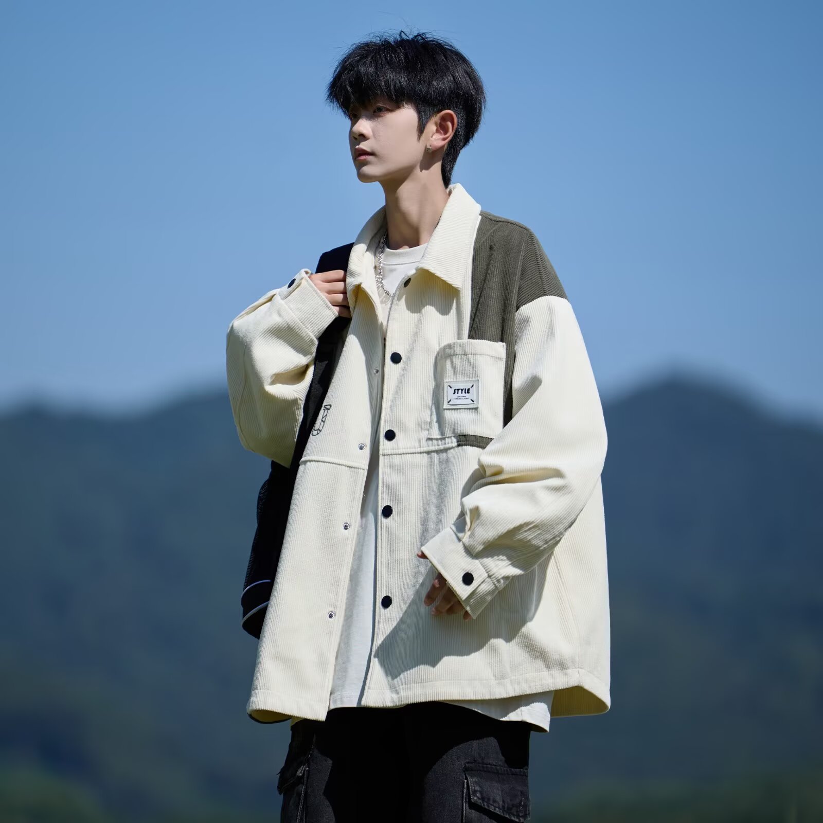 套男秋新款衬衫式夹克宽松大码A079-W05-53【网络图1】4-8XL元,男装夹克,电商A079