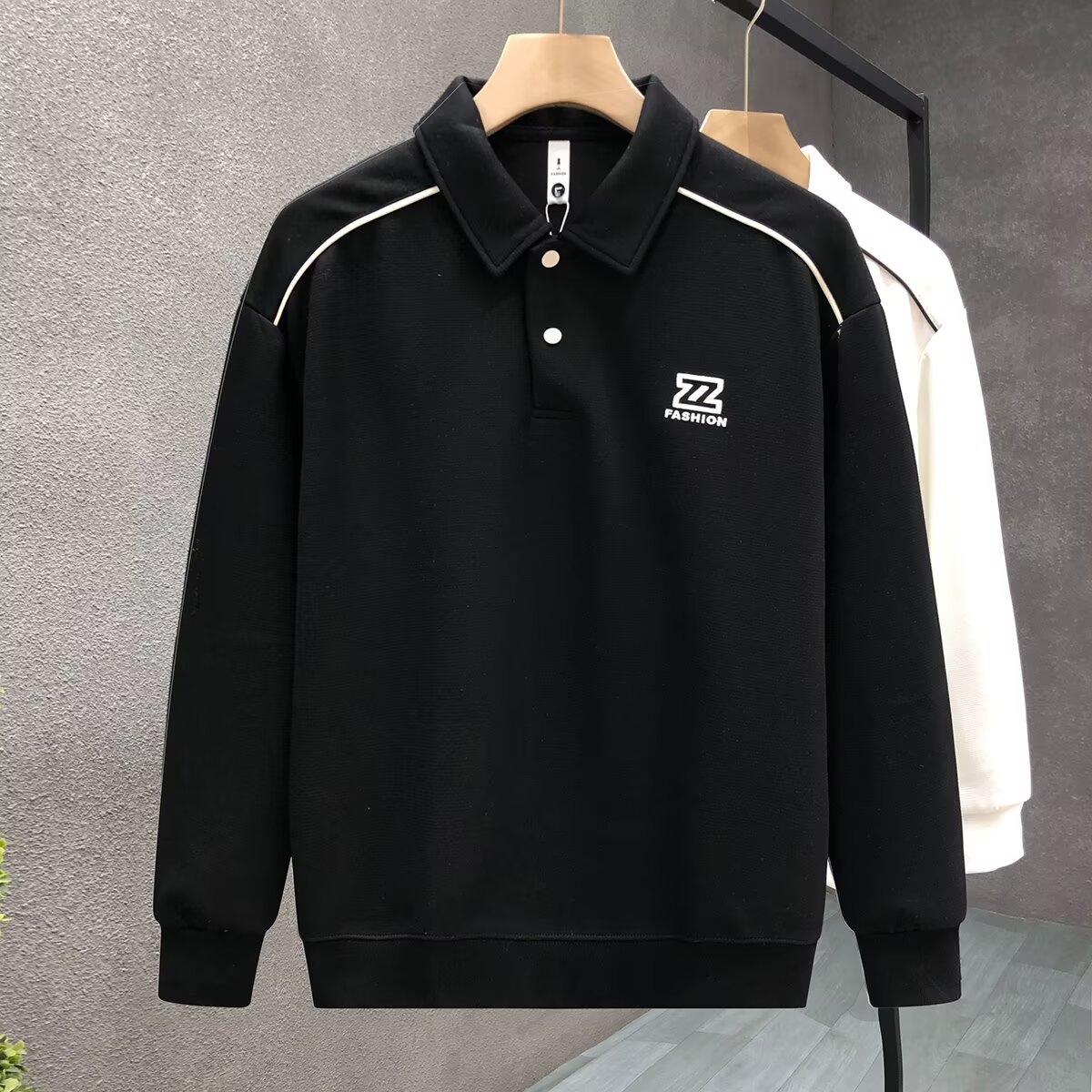 【网72】25款秋季日系撞色拼接套头重磅卫衣男A079-W67-P45，男装卫衣，电商A079