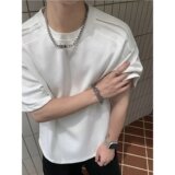 [003]正肩解构短袖男百搭t恤拼接透气上衣A079-D903-P24，男装T恤，电商A079