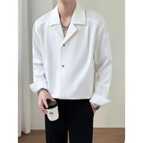 【001】新款男士潮流休闲长袖衬衫宽松衬衣外套A079-A6722-P41，男装衬衫，电商A079