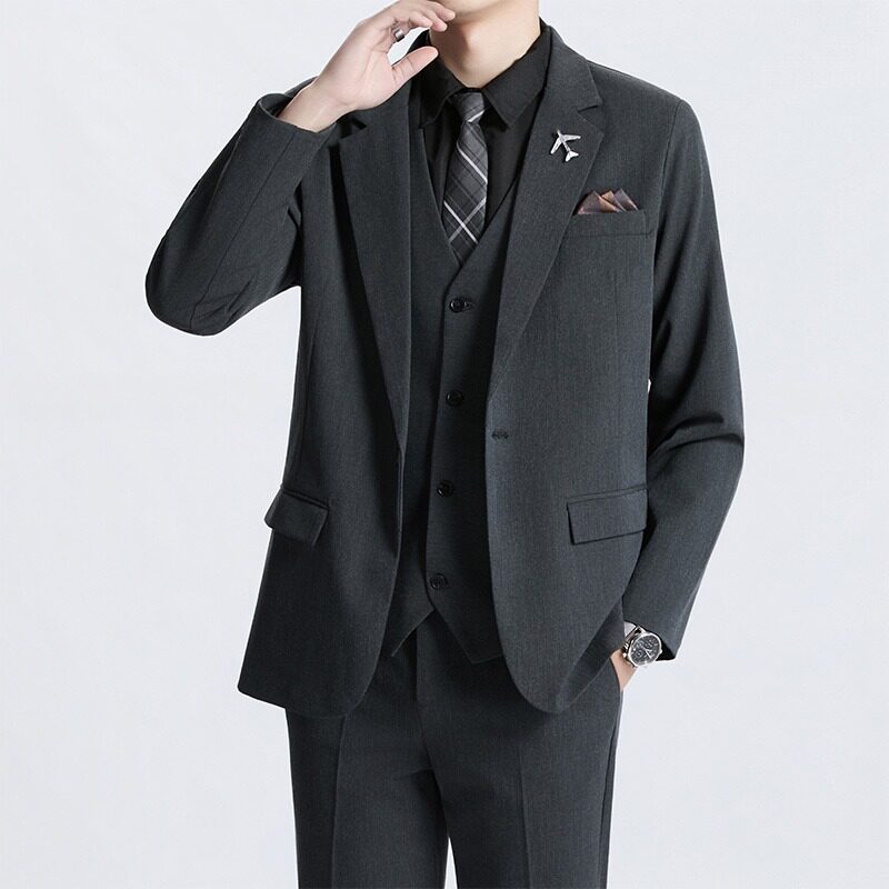 [001]西装套装男商务休闲新郎结婚礼西服三件套A079-TZ01-P74-183,男装西服套装,电商A079