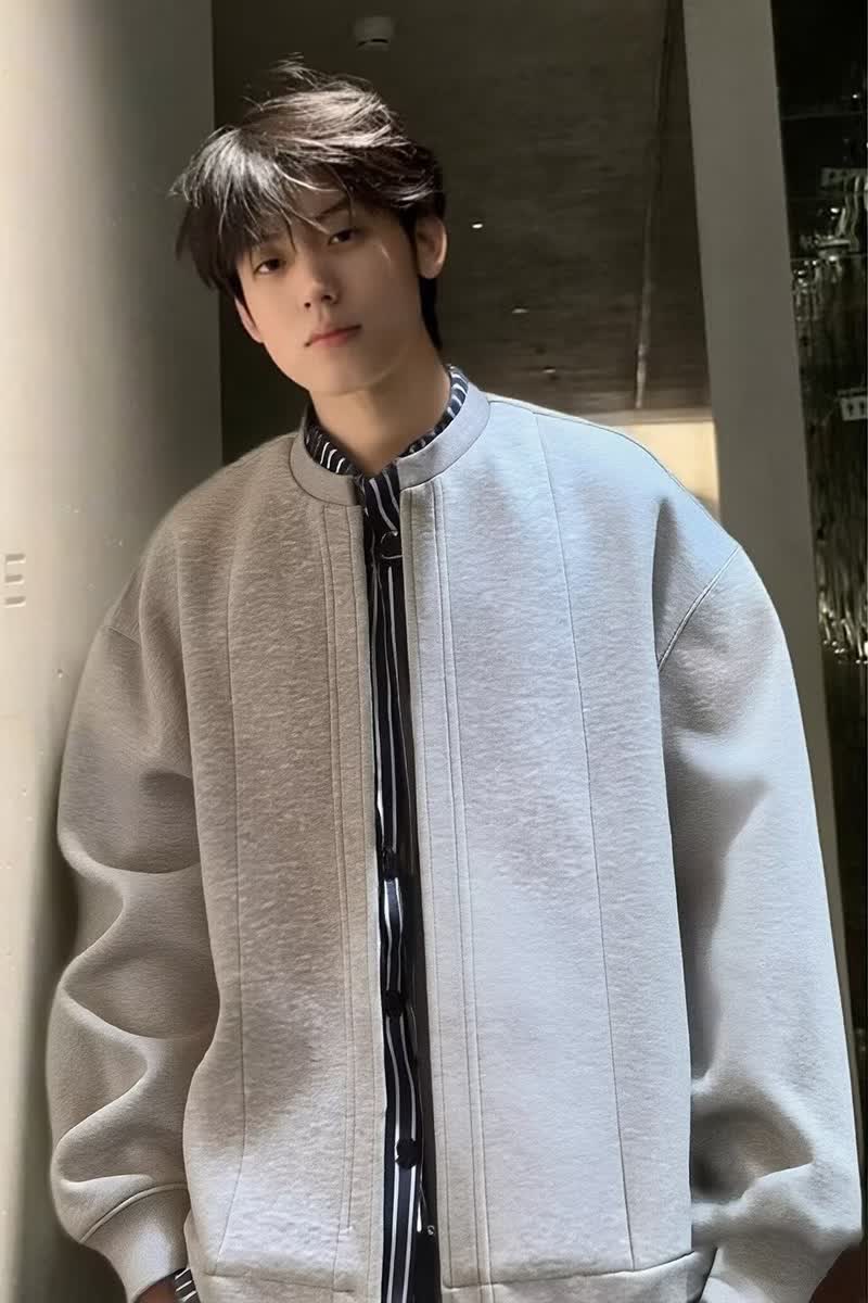 [004]假两件条纹拼接开衫卫衣男宽松情侣休闲外套A079-R3007-P56,女装短外套,电商A079