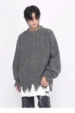 【7】破坏感毛衣男女秋冬季慵懒风半拉链针织衫A079-9809-P58，男装针织衫/毛衣，电商A079