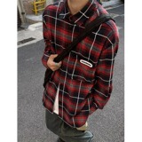 【001】长袖衬衫男士休闲宽松大码格子衬衣A079-C272-P49，男装衬衫，电商A079