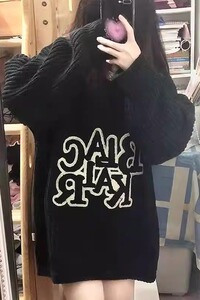 【59】刺绣圆领针织衫女秋冬新款潮宽松百搭A079-MY03-P49图片