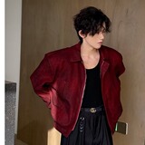 【网23】纯色翻领夹克男女款2025春秋季新款A079-J442-P55，男装夹克，电商A079