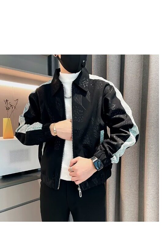 【111】休闲撞色夹克上衣2025新款男士秋装男款A079-JK03-P59,男装夹克,电商A079