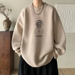 【网126】秋季25新款宽松圆领长袖毛衣外套A079-6591-P43图片