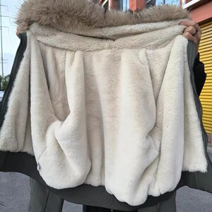 【57】座山雕加厚棉服男女宽松解构毛领外套A079-HT266加绒P108图片