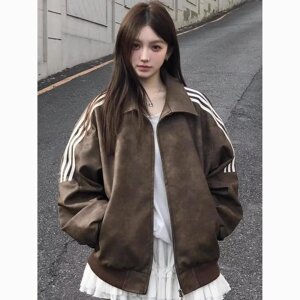 【网23】拼接立领运动夹克男宽松情侣百搭卫衣外套A079-J451-P63图片