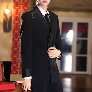 [001]刺绣立体花朵西服男西装外套A079-XZ121-P66图片