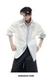 【60】2025白色条纹撞色假两件衬衫男款夏季A079-A6756-P39，男装衬衫，电商A079