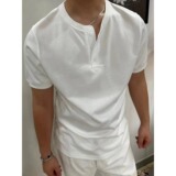 亨利领T恤sorona夏季短袖纯色户外运动休闲男上衣A079-T7708-P38，男装T恤，电商A079