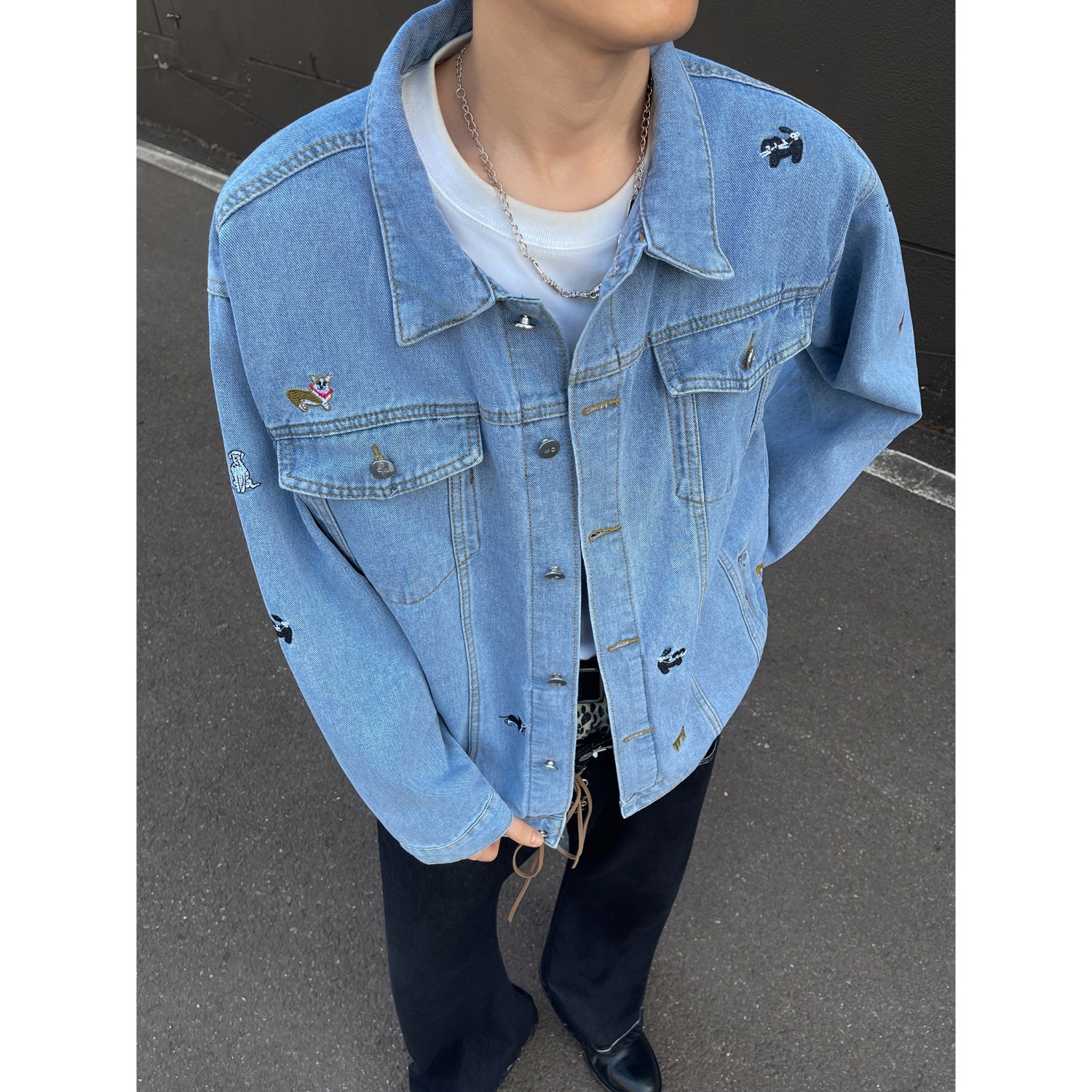 【网51】牛仔外套刺绣夹克A079-J90-P64，男装工装外套，电商A079