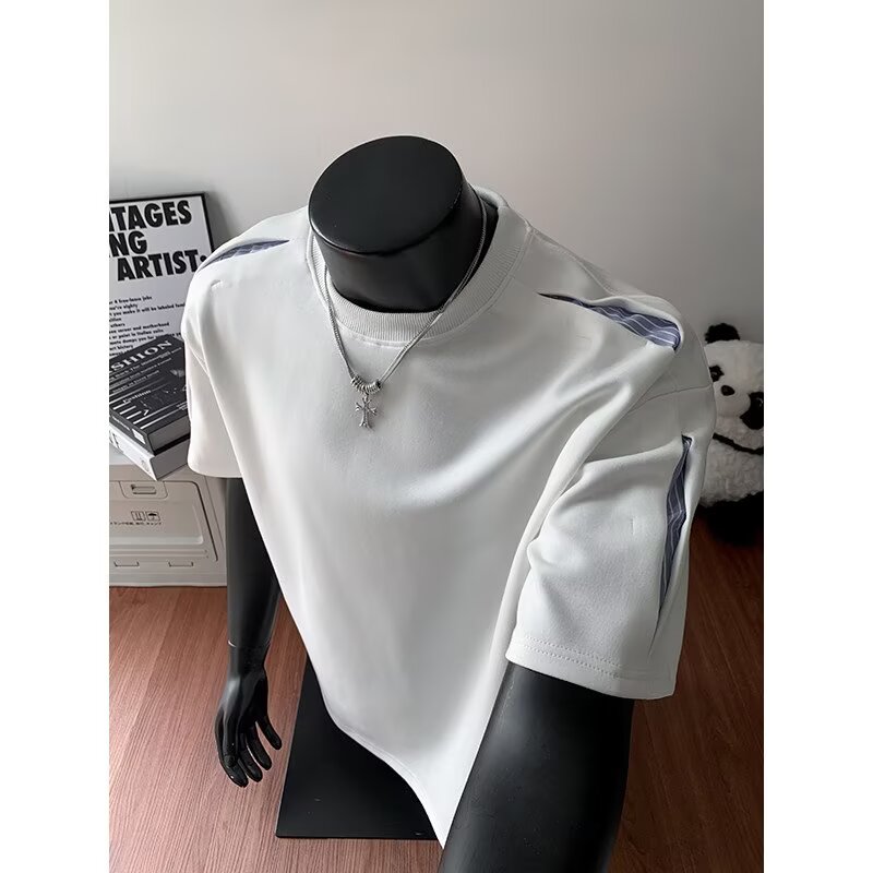 [003]假两件短袖T恤男宽松百搭休闲半袖体恤衣服A079-D920-P28图片
