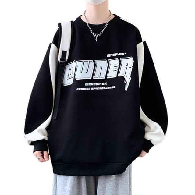 【网160】1加绒卫衣男装春秋季t恤长袖大码新款A079-WY007-P42-45,男装T恤,电商A079