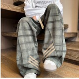 【190】25三条杠男休闲裤主图格子裤A079-C334-P40，男装休闲裤，电商A079