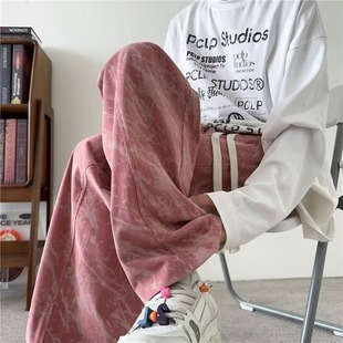 GK20 网24 A079 加绒加厚宽松直筒运动阔腿休闲长裤 P30 秋季