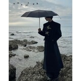 【网120】男刺绣毛呢大衣暗扣中长版立领汉服外套A079-XZ79-P98，男装毛呢大衣，电商A079