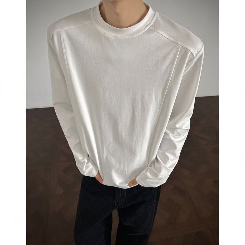 【001】新款白色重磅长袖t恤男女休闲内搭打底衫A079-X78-P31，男装T恤，电商A079