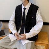 【网59】日系工装马甲男潮宽松外套背心A079-B12-P34，男装背心/马甲，电商A079
