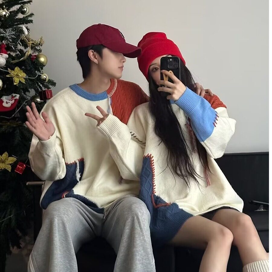 【网2】手工圆领毛衣情侣款A079-YM125-P48,男装针织衫/毛衣,电商A079