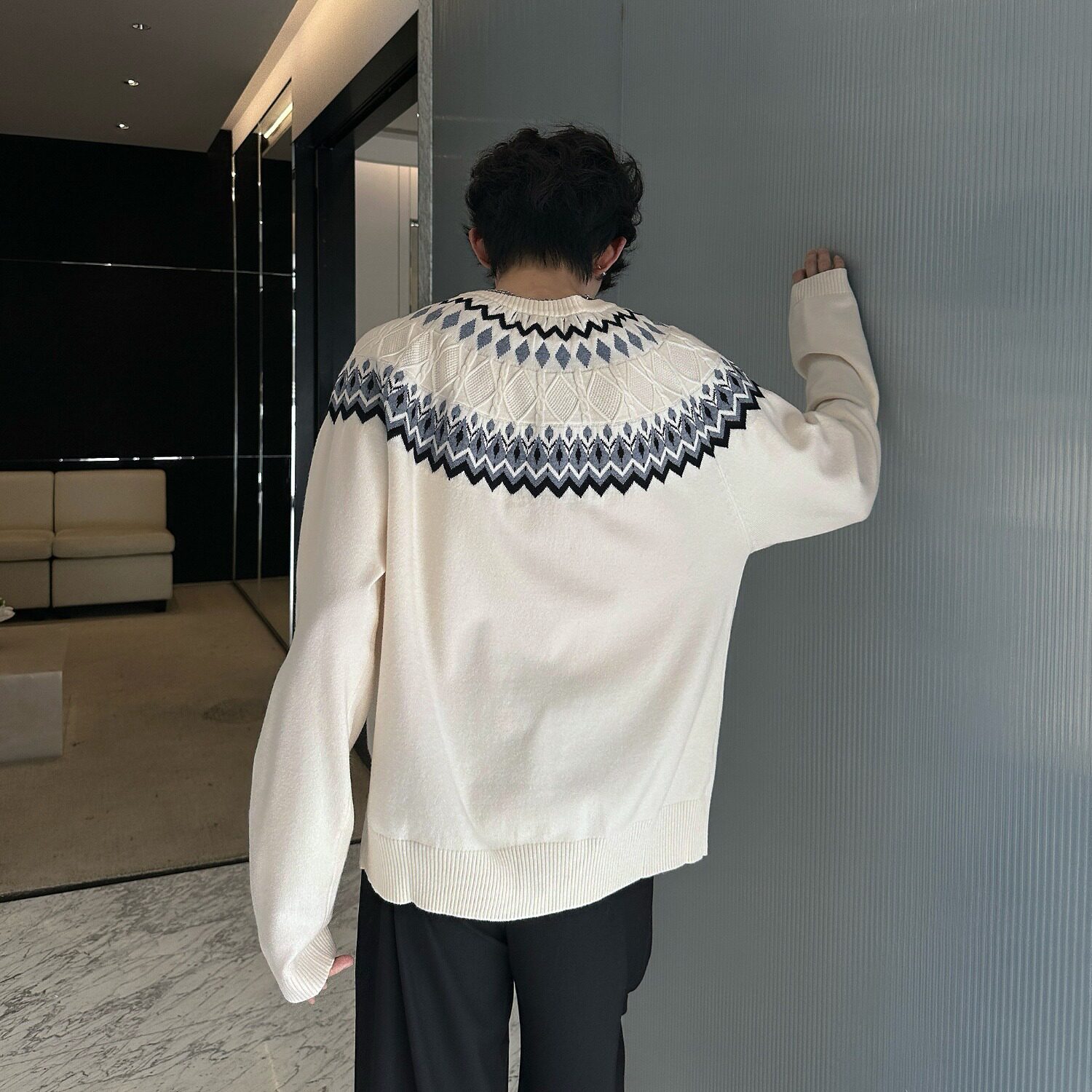【7】针织毛衣男女秋冬开衫插肩百搭上衣A079-MY9563-P62,男装针织衫/毛衣,电商A079