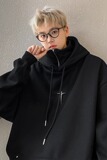 【网97】2025假两件卫衣高街男春秋半拉链连帽A079-Y109-P38-40，男装卫衣，电商A079